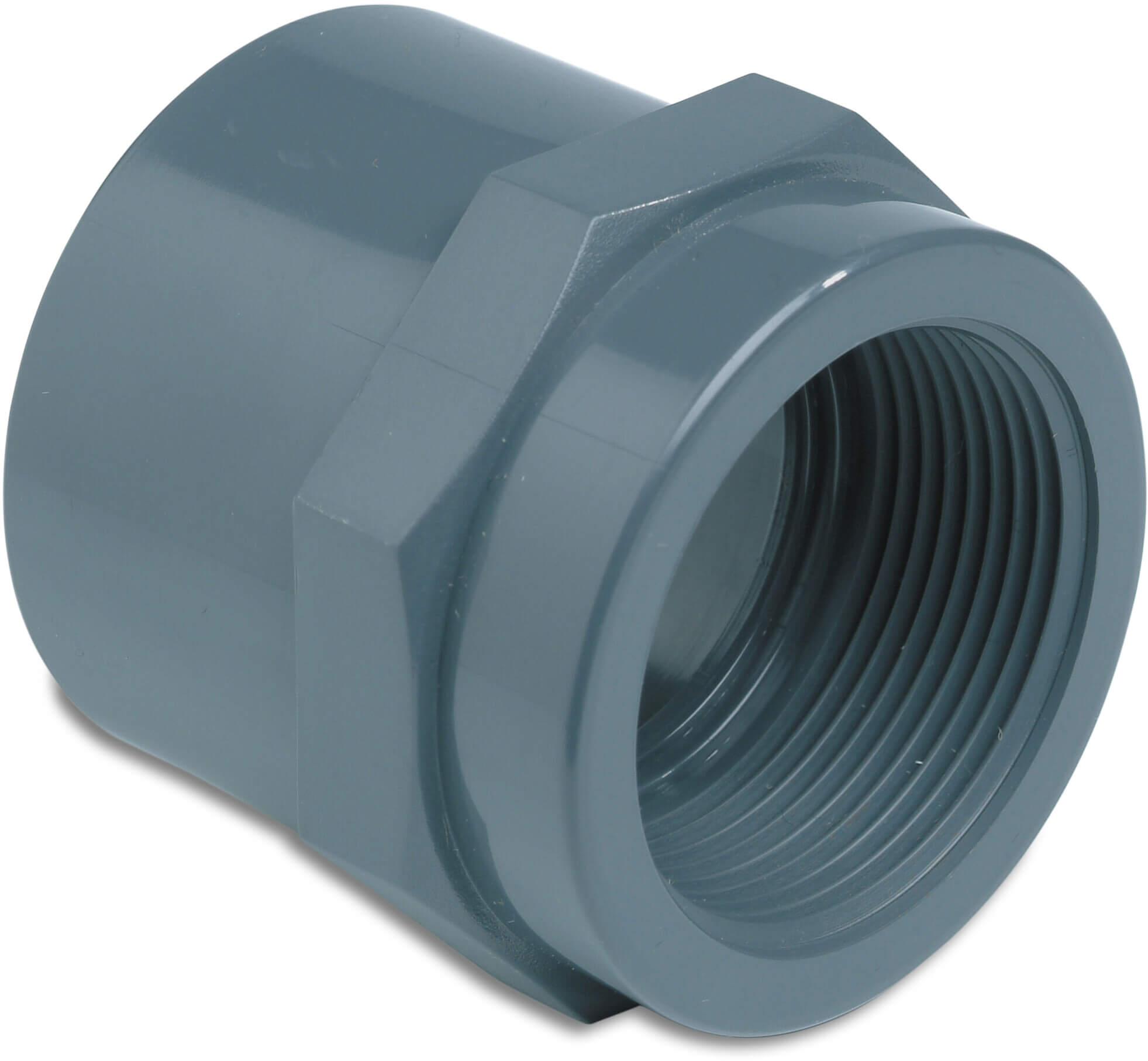 Profec Adaptor socket PVC-U 2" imperial glue socket x female thread 10bar grey WRAS