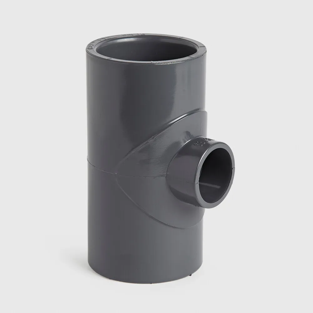 VDL Trójnik redukcyjny 90° PVC-U 200 mm x 160 mm x 200 mm KW 10bar szary