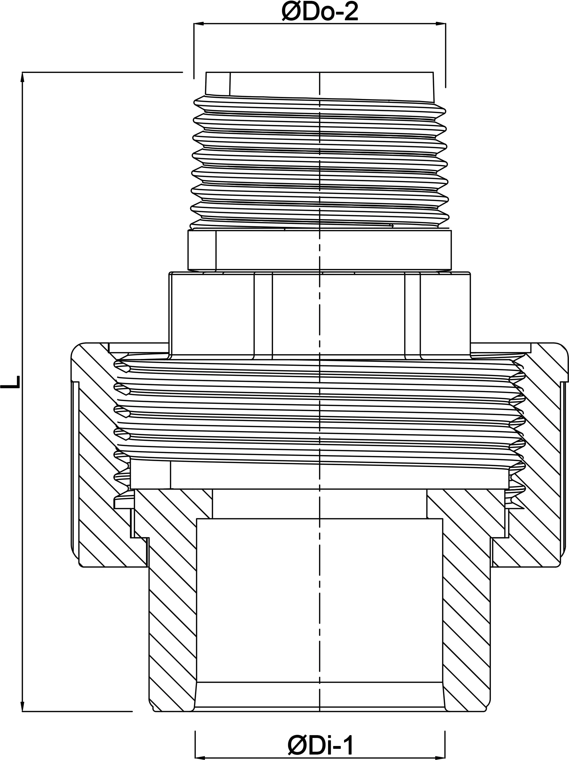 Profec Unionsadapter PVC/rustfri stål 316 25 mm x 3/4" limmuffe x udvendig gevind 10bar grå