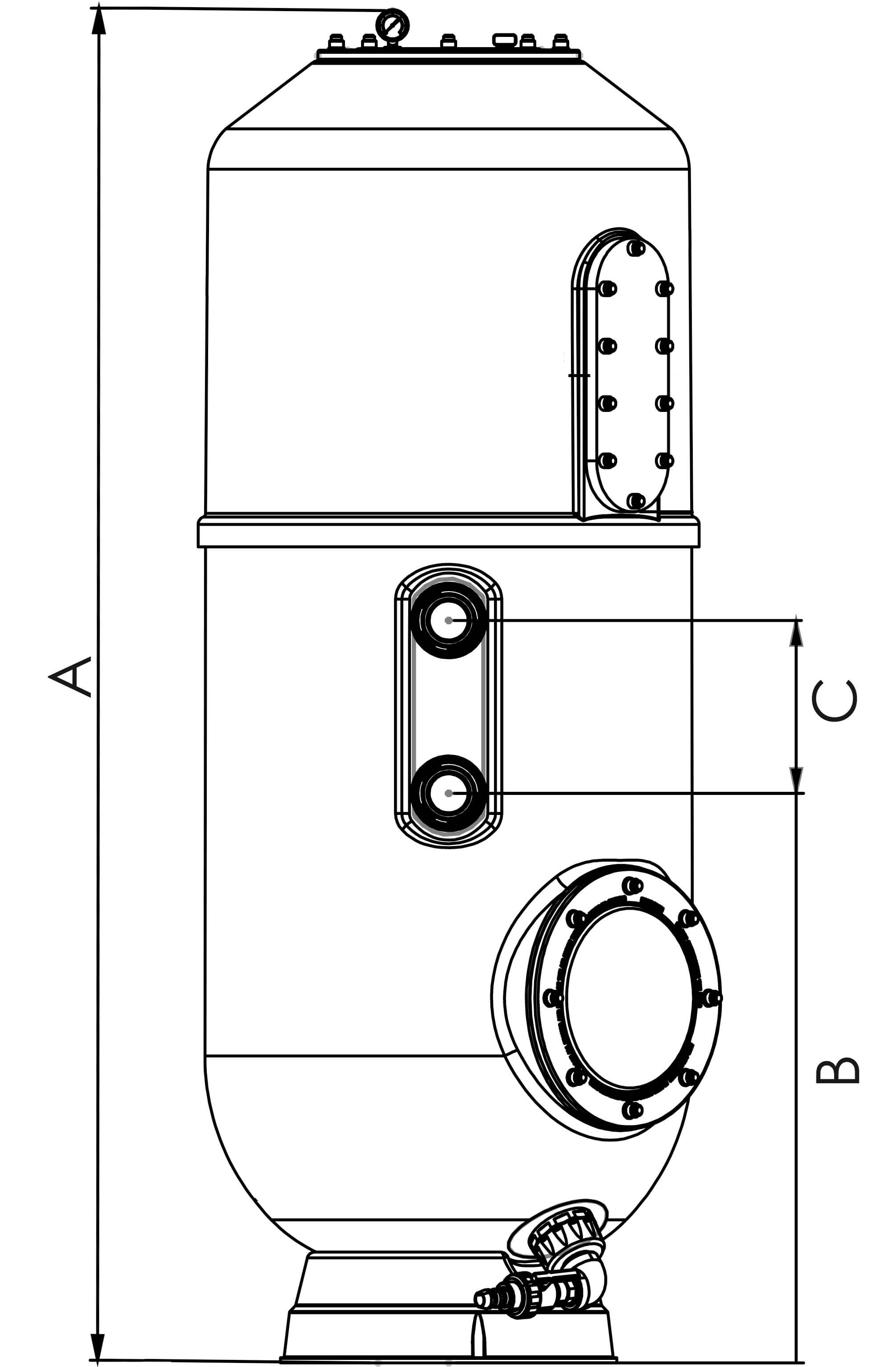 Norsup Filtr głębokiego złoża poliester wzmocniony włóknem szklanym 2" KW szary typ Pro 650