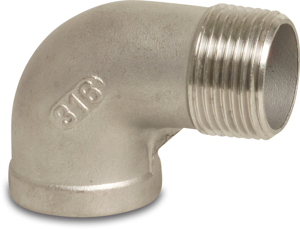 Profec Nr. 92 Winkel 90° Edelstahl 316 1/2" Innengewinde x Außengewinde 16bar