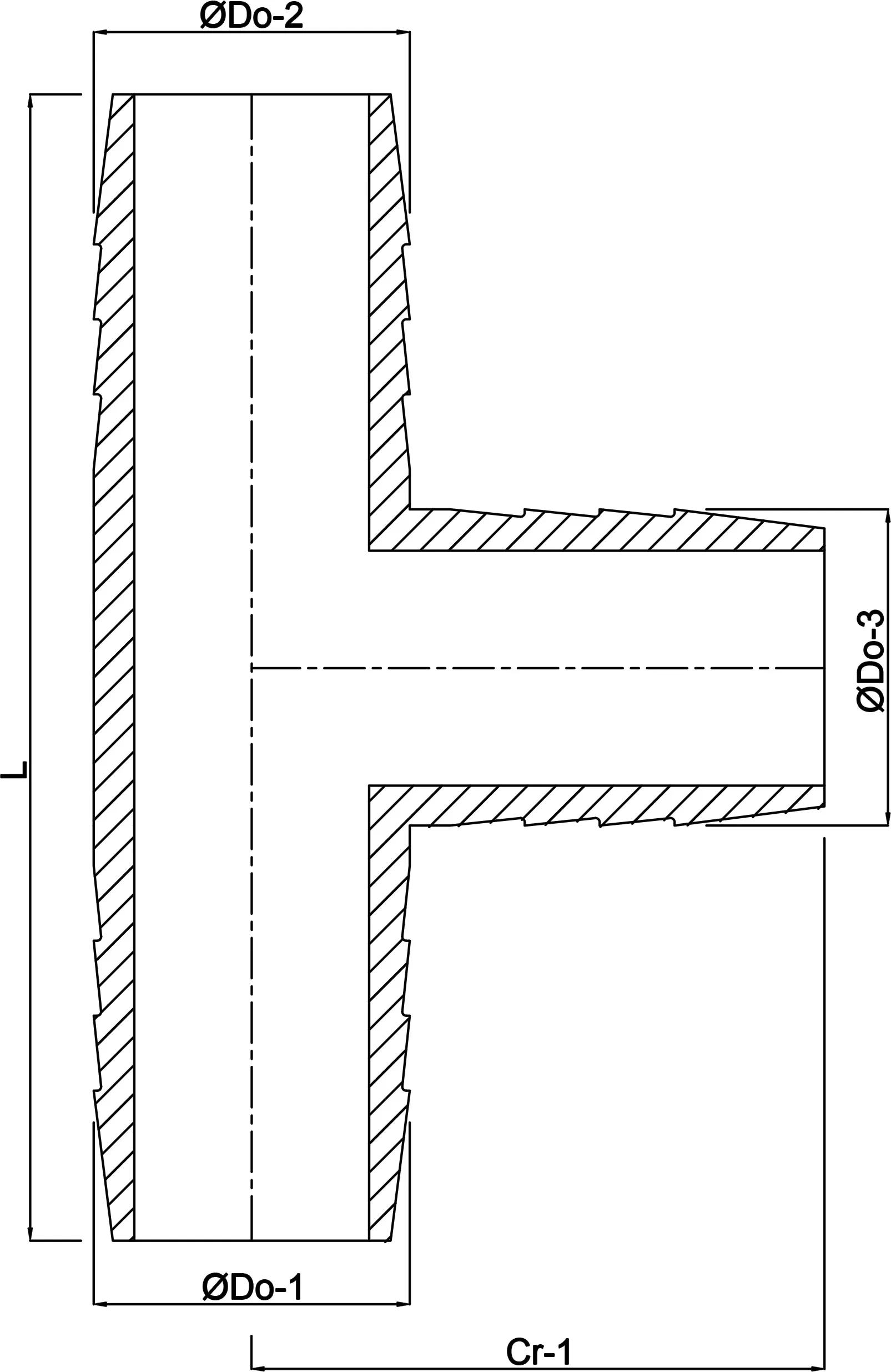 Hose tail T-piece 90° nylon 10 mm hose tail 10bar white
