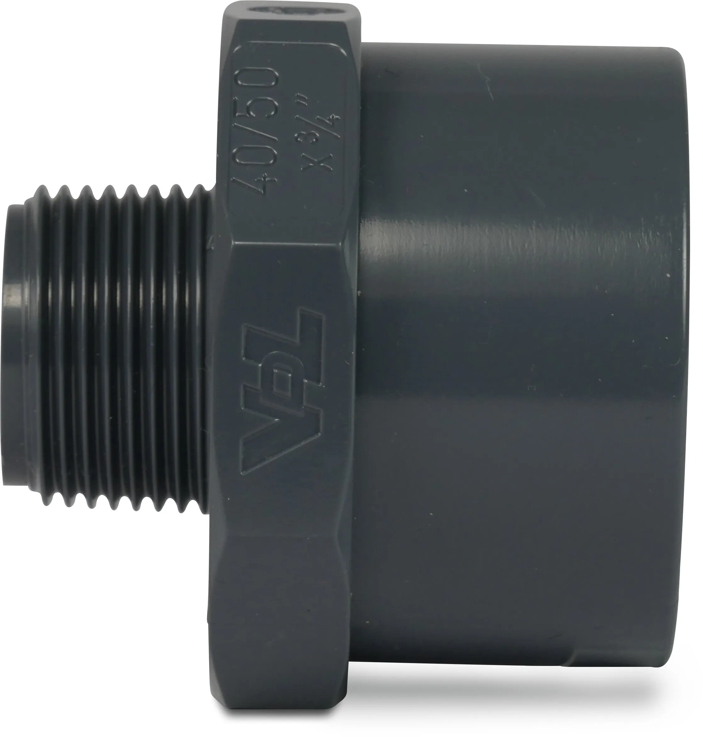 VDL Puntstuk PVC-U 25/32 mm x 3/4" 16bar grijs