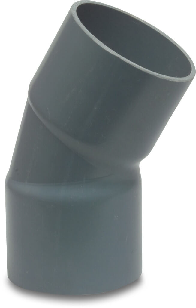 VDL Long bend 30° PVC-U 160 mm glue socket 12,5bar grey type made from tubing