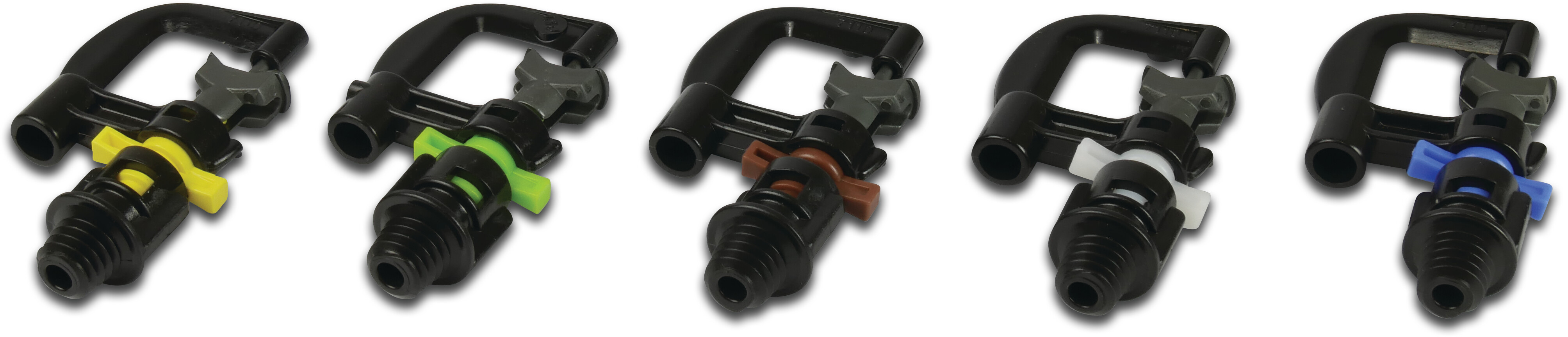 NaanDan Bügeldüse Kunststoff 3/8WW Außengewinde 1,6 mm 360° Gelb Typ Hadar 7110, extra range rotor