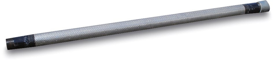 Filterverlängerung für Rammfilter Stahl 1 1/4" Innengewinde x Außengewinde 1m type mit Edelstahltresse aussen