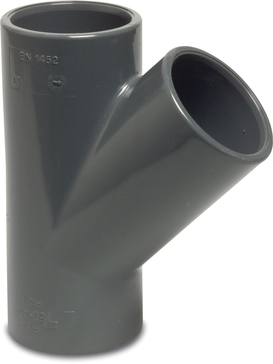 Profec T-piece 45° PVC-U 20 mm glue socket 16bar grey