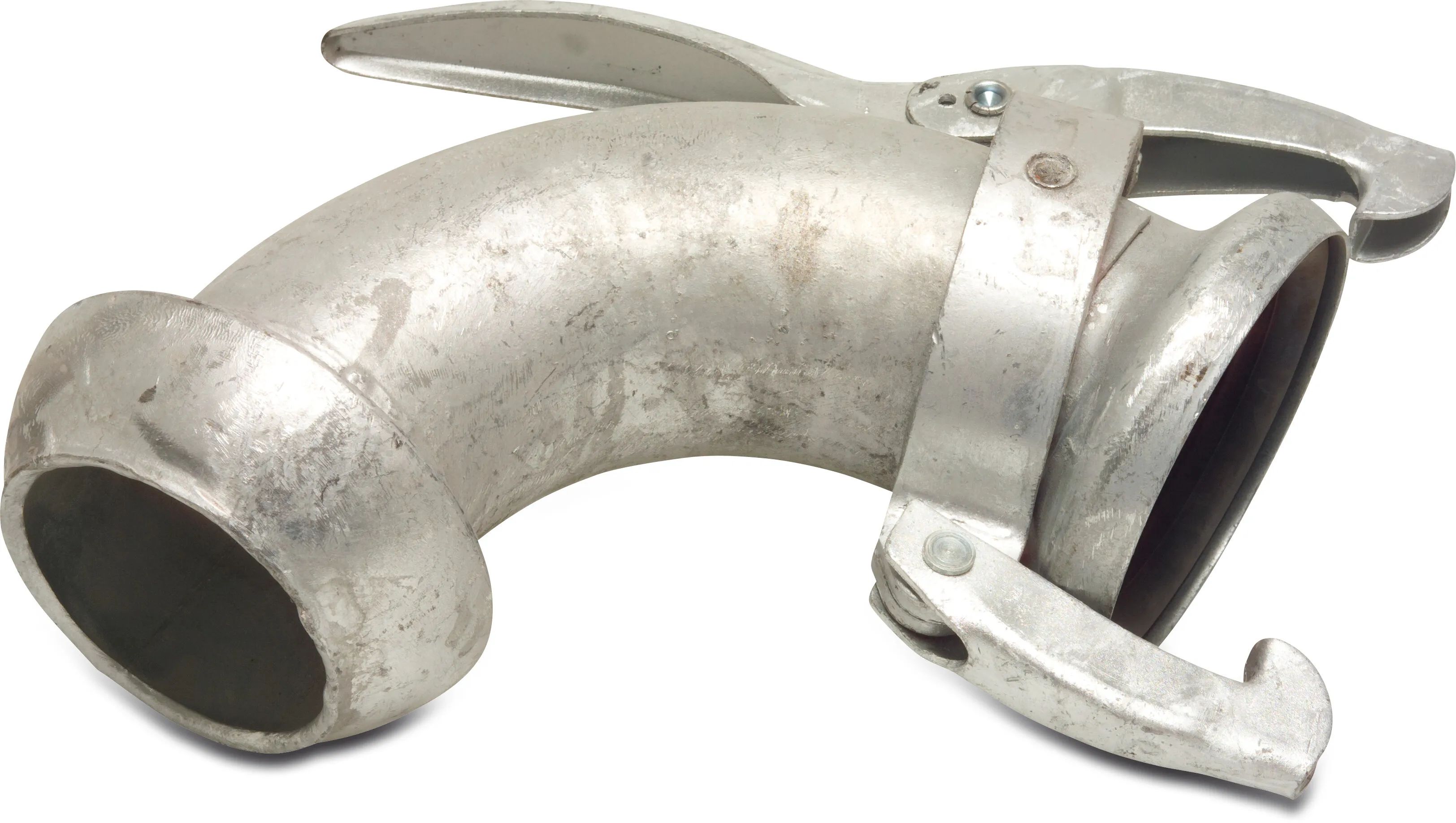 Quick coupler bend 90° steel galvanised 50 mm female part Perrot x male part Perrot type Perrot