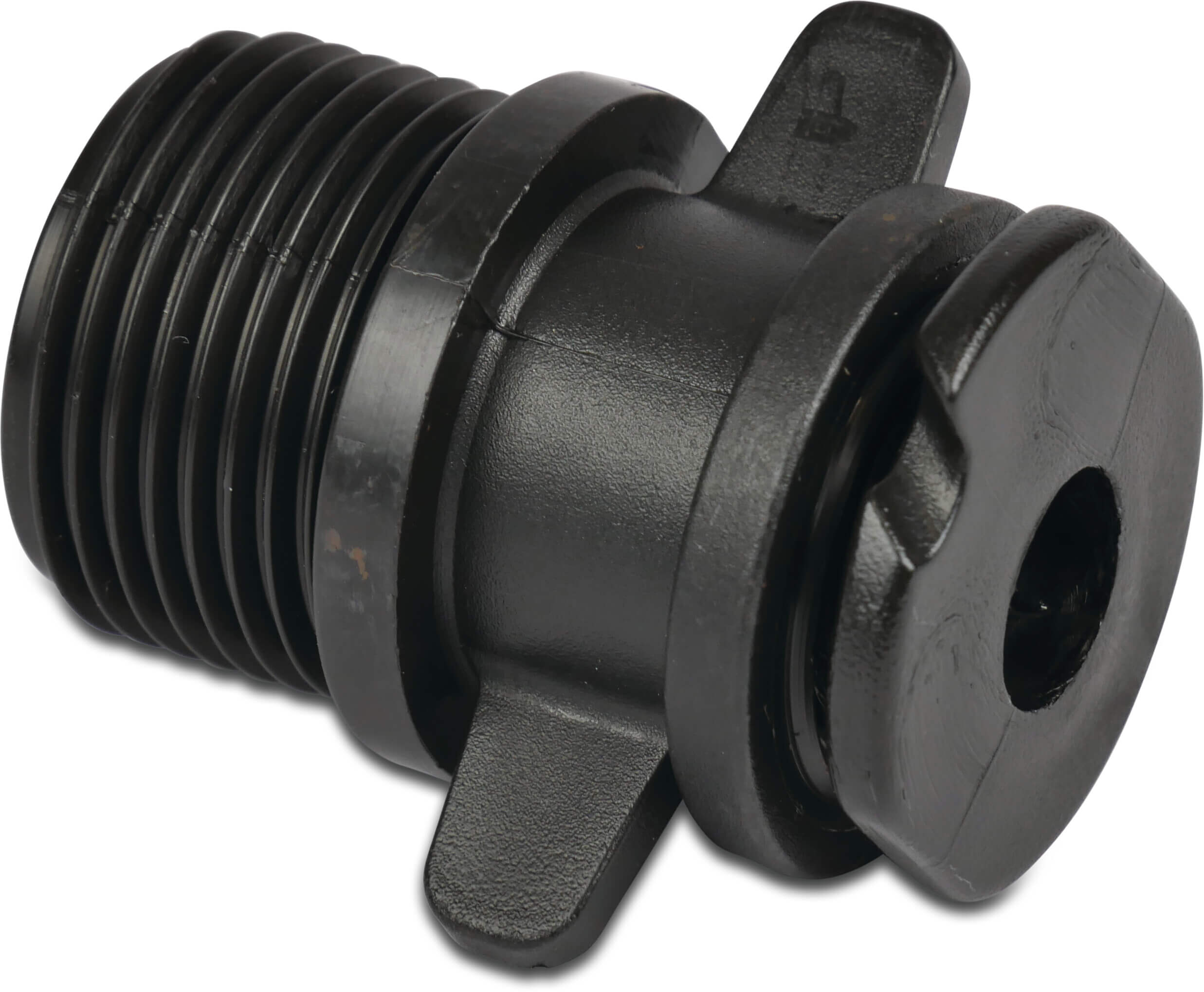 Lay flat adaptor PP 3/4" male thread 6bar black