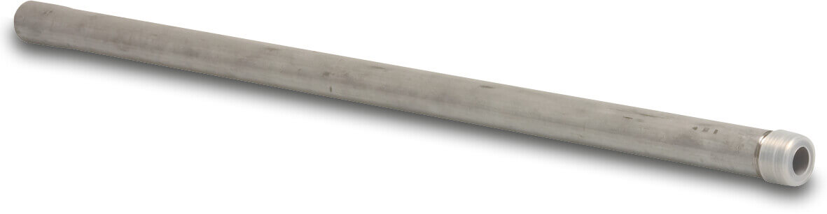 Nr. 23 Nippelrör rostfritt stål 304 1/2" utvändig gänga x invändig gänga 500 mm