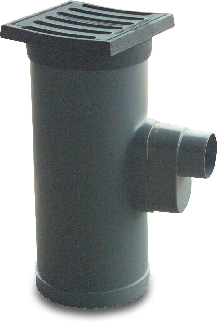 Straßenablauf PVC-U 315 mm x 125 mm Stutzen Grau