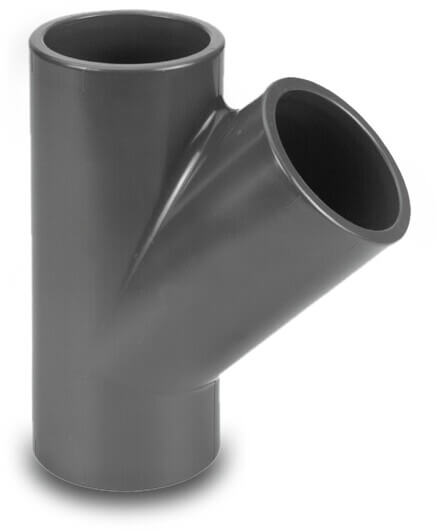 VDL T-piece 45° PVC-U 12 mm glue socket 16bar grey