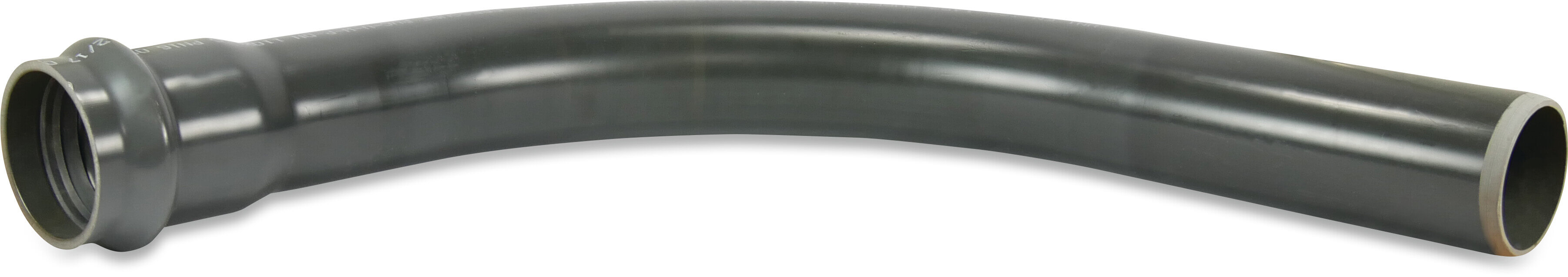 Long bend 45° PVC-U 110 mm ring seal x spigot 10bar grey