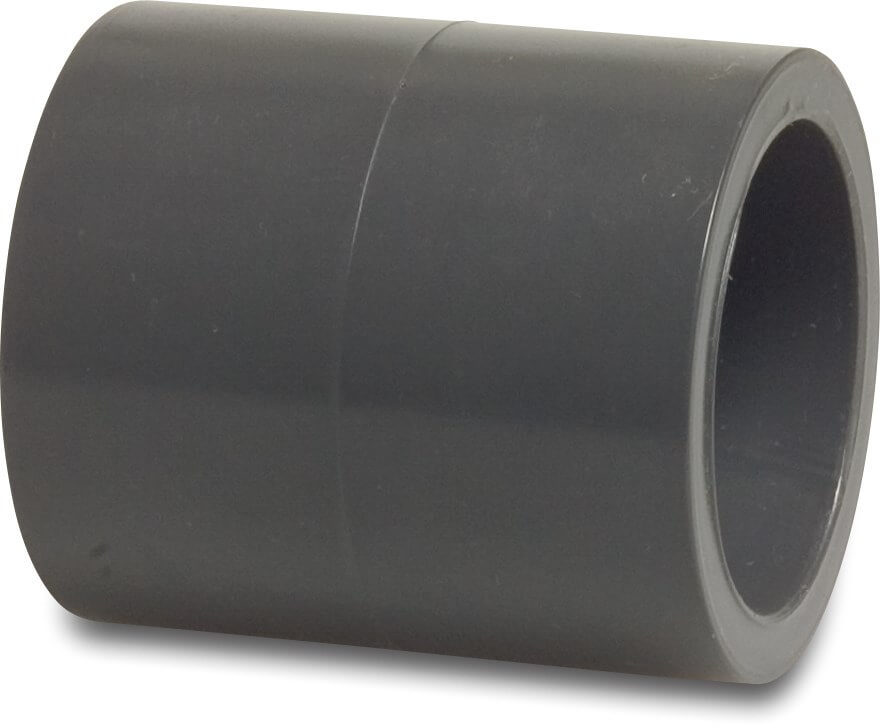 Socket PVC-U 20 mm glue socket 16bar grey