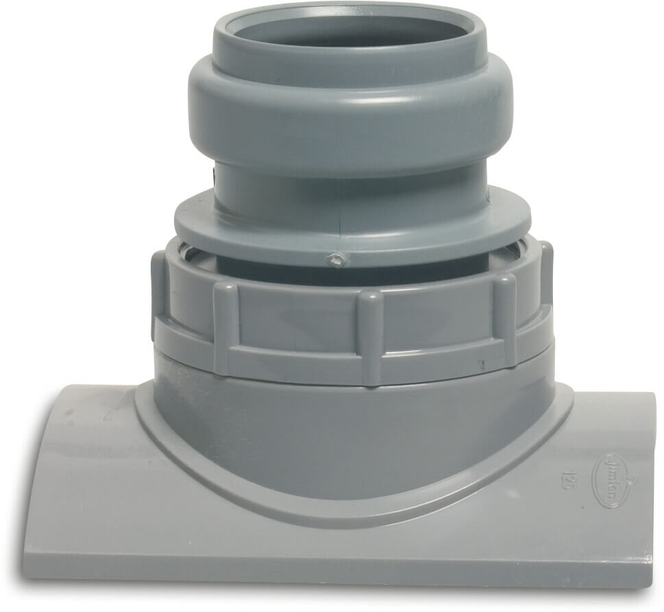 Glue saddle PVC-U 110 mm x 50 mm SN4 screw inlet x ring seal grey