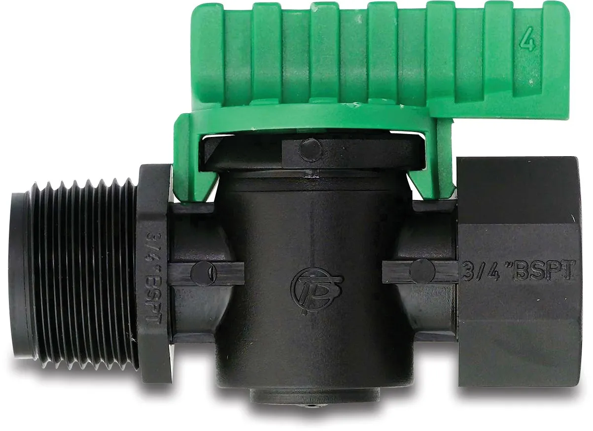 Tavlit Plug valve PP 3/4" male thread x female thread