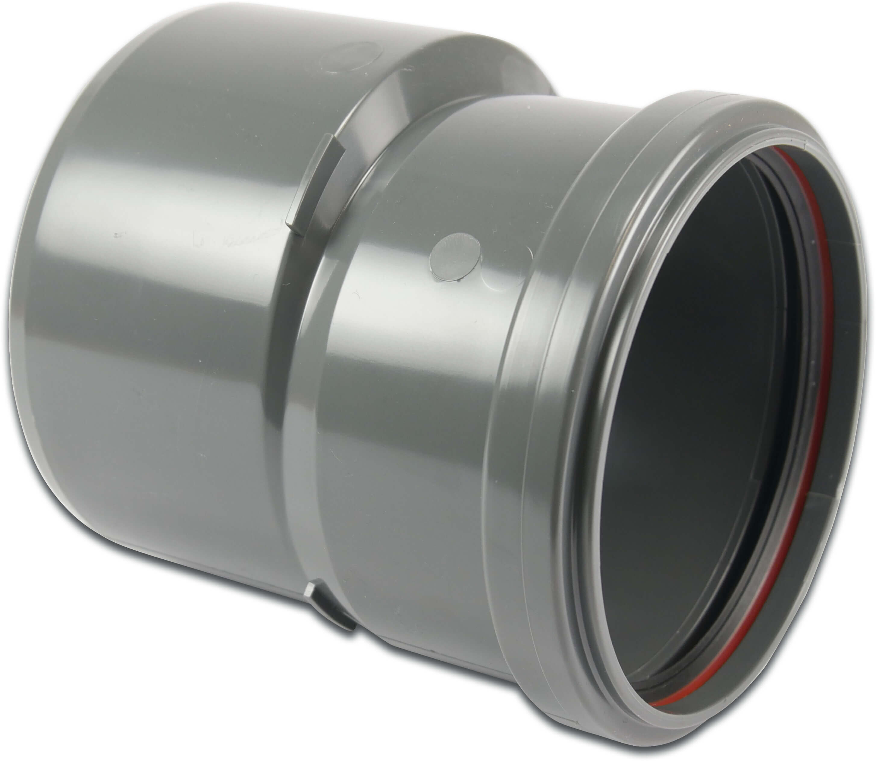 Reduzierstück exzentrisch PVC-U 200 mm x 250 mm SN4 Steckmuffe x Stutzen Grau KOMO/BENOR