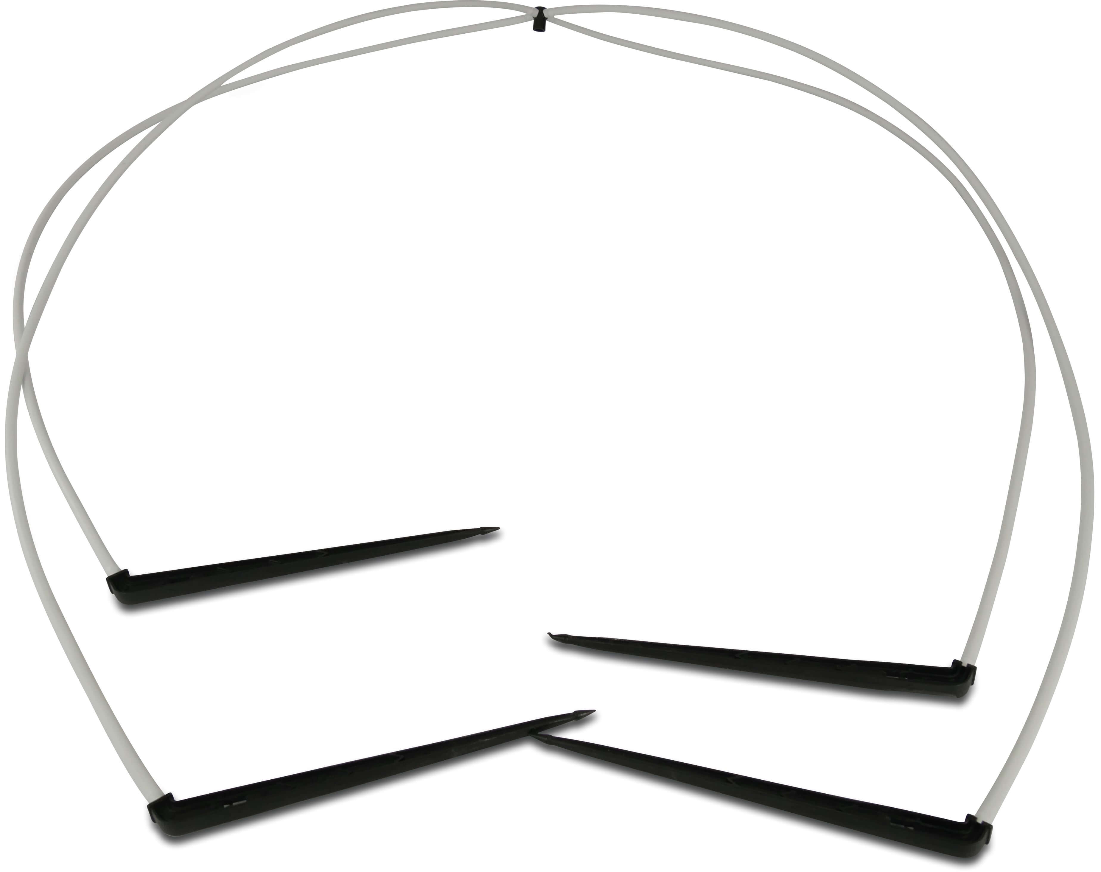NaanDanJain 4-vägs förgrening plast konisk F 50cm svart/vit type Click Tif, tubing with angle labyrinth stake