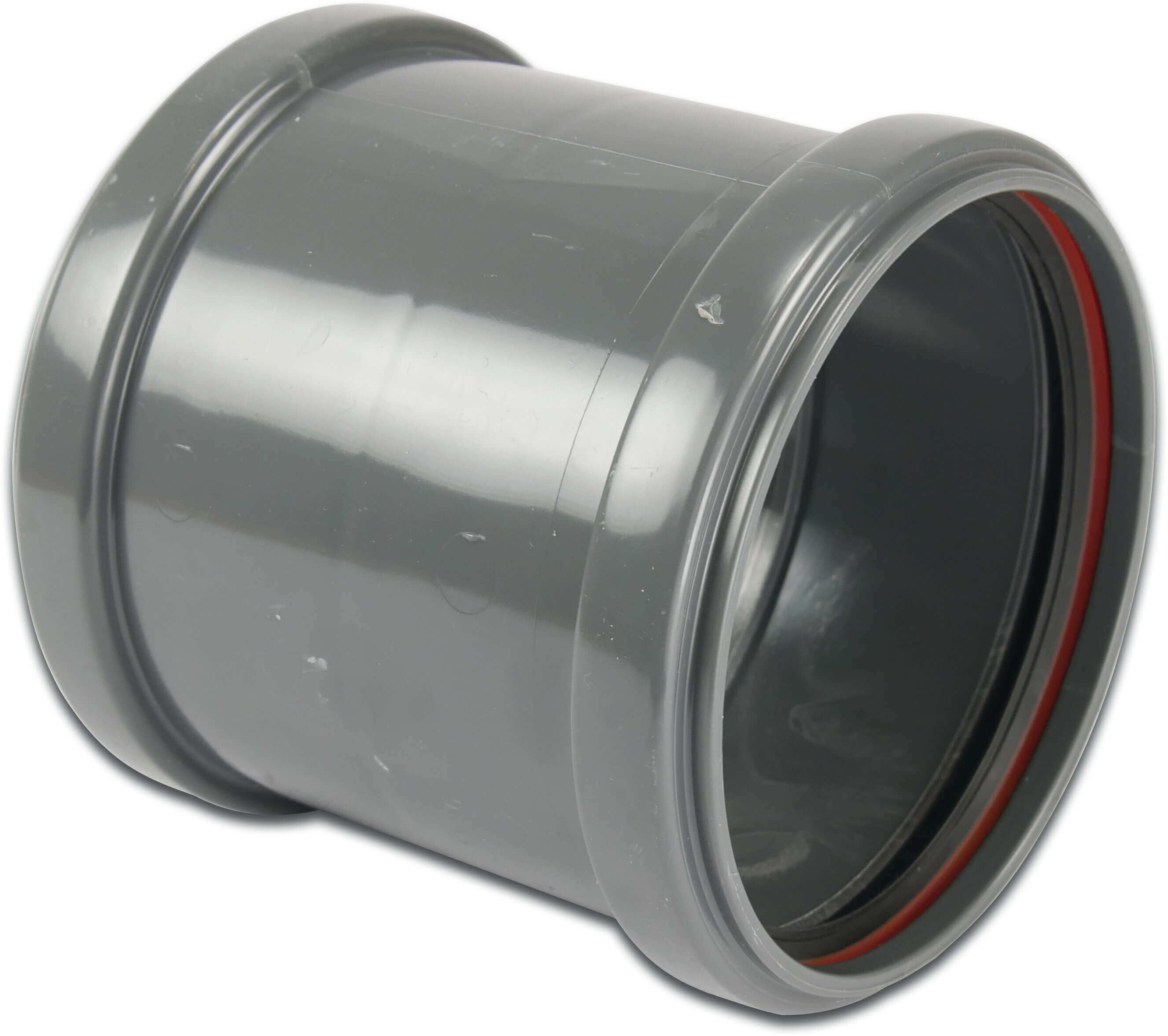 Drainage socket PVC-U 400 mm SN4 ring seal DN400 grey KOMO/BENOR