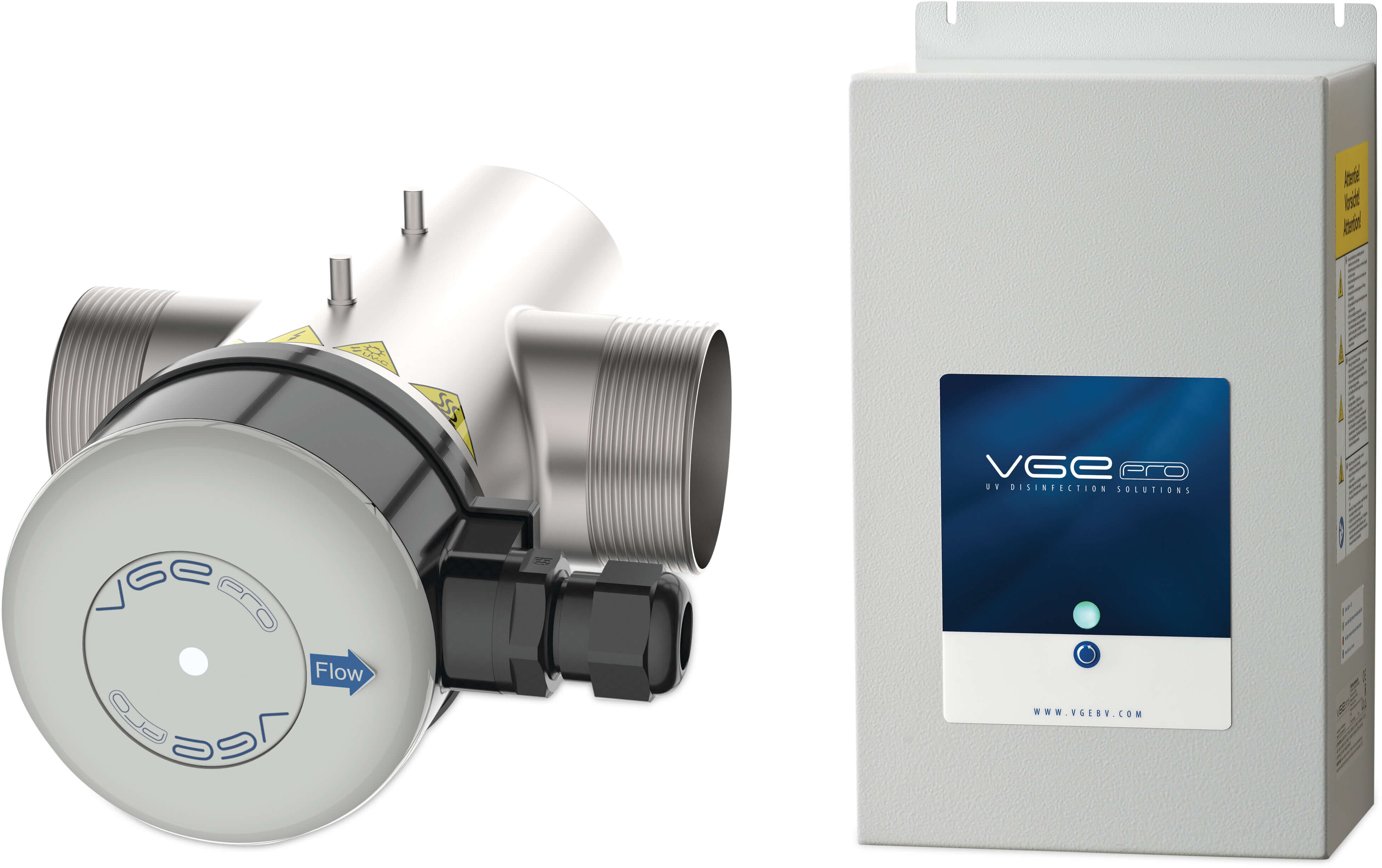 VGE Pro Medium pressure lamp UV system Edelstahl 316L 2" Außengewinde 10bar type MultiMax 400