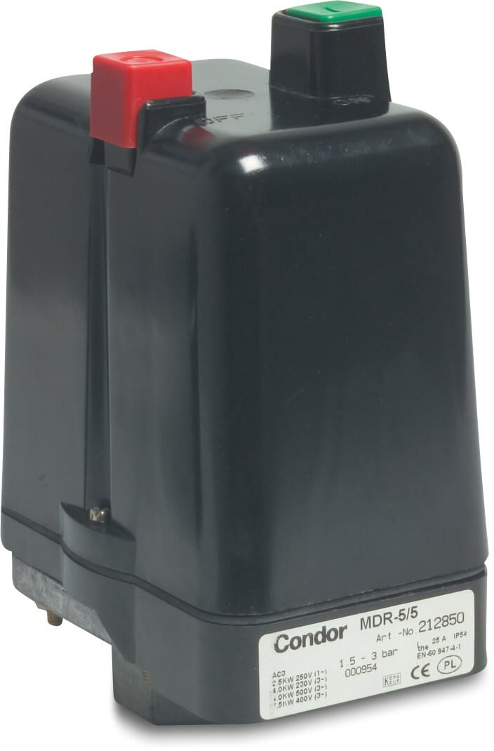 Condor Pressure switch - thermal overload relay 1/2" female thread 1,40-2,45A 230/400VAC type MDR 5-8 - KR 5B