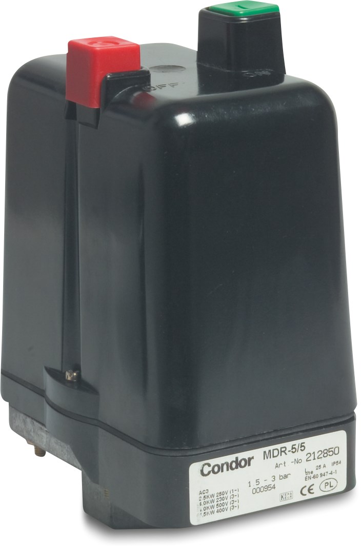Condor Pressure switch - thermal overload relay 1/2" female thread 1,40-2,45A 230/400VAC type MDR 5 - KR 5B