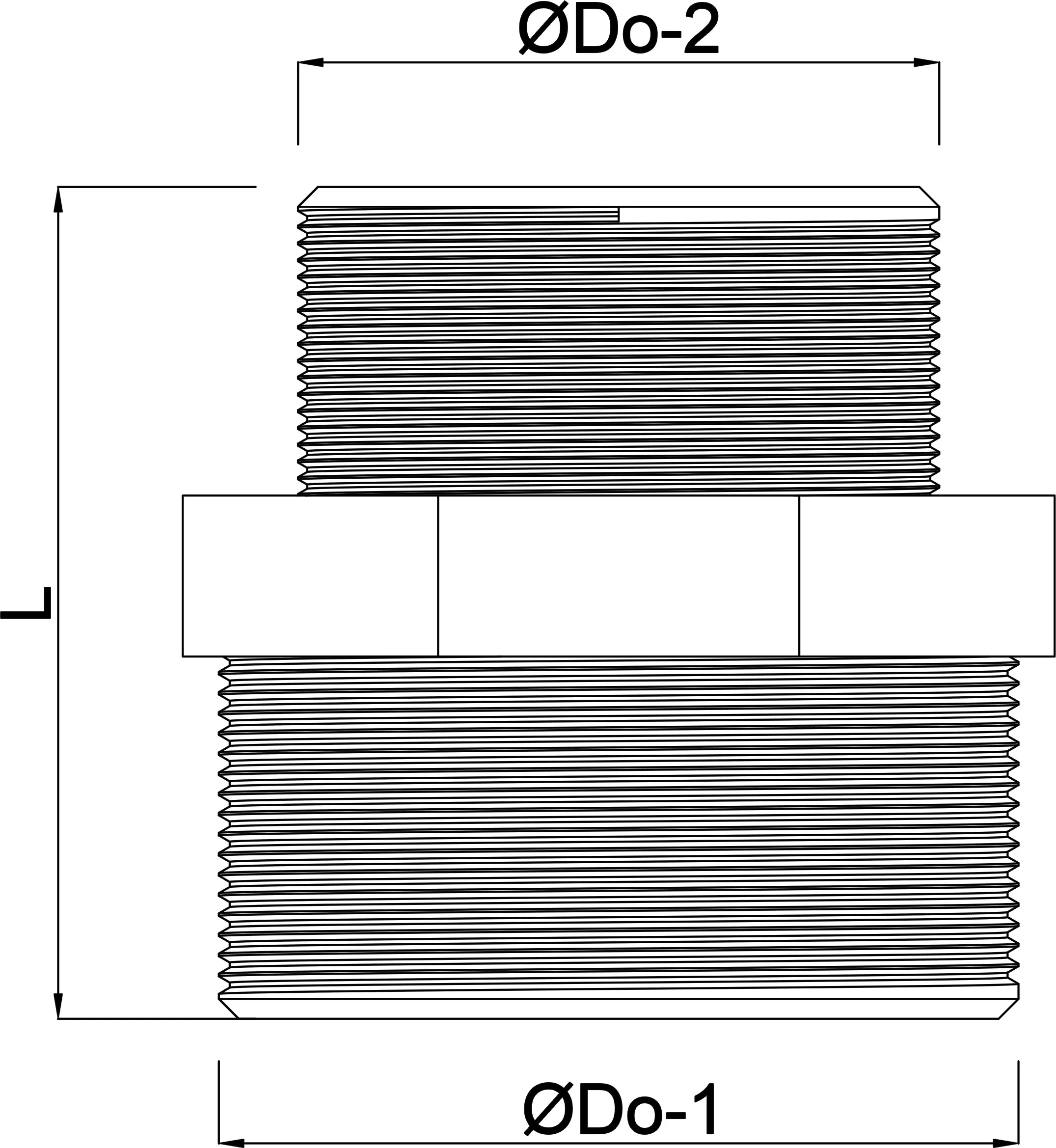 Profec Nr. 245 Reduziernippel Edelstahl 316 1" x 3/4" Außengewinde 16bar