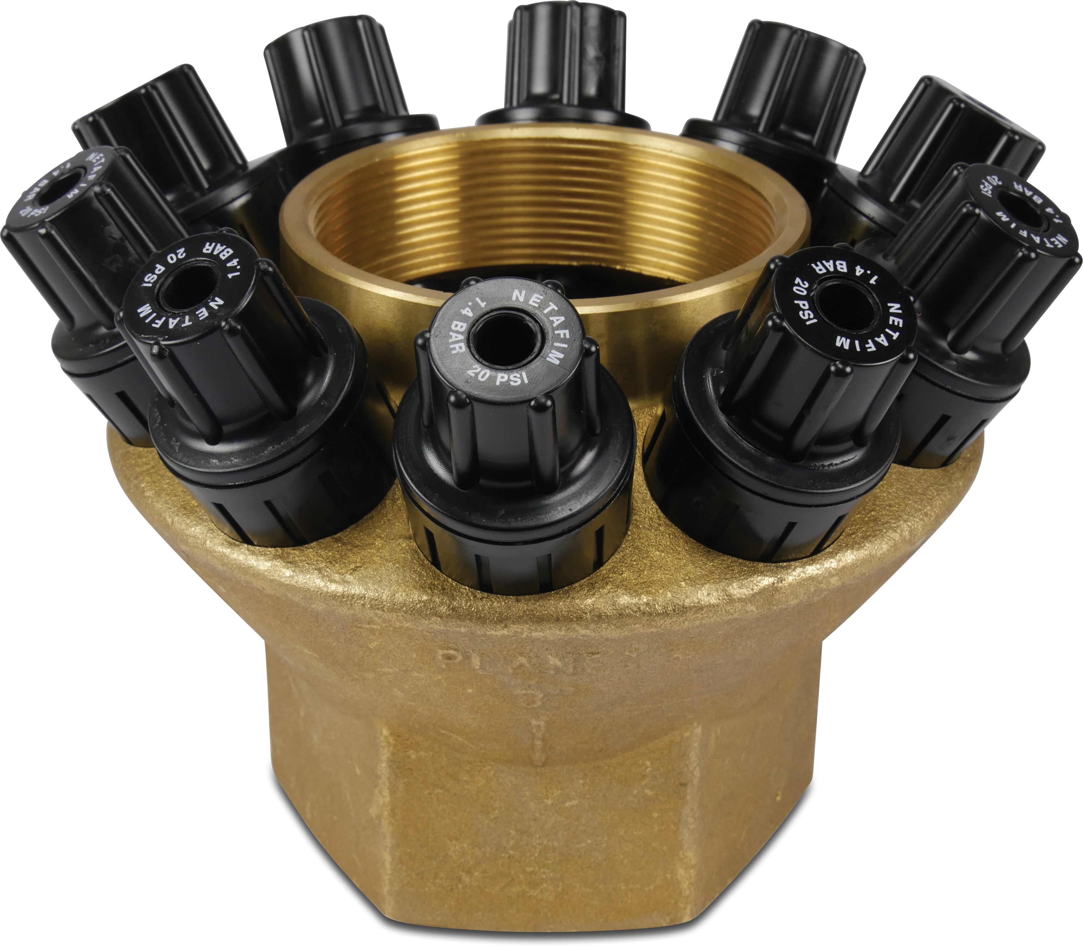 Netafim Pressure reducing valve brass 3" female thread 10bar yellow type PRV 2000-10S 0.6 bar