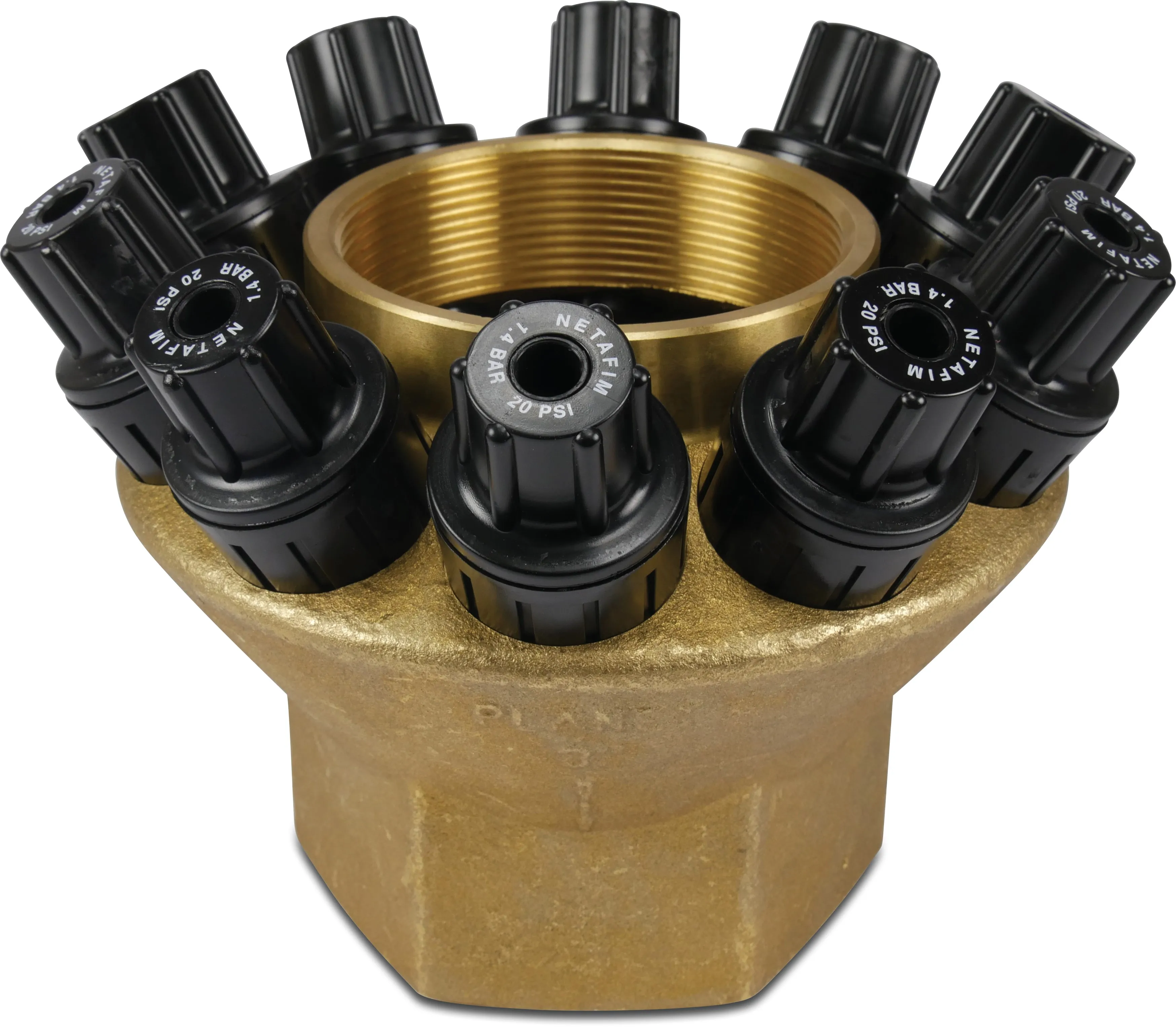 Netafim Pressure reducing valve brass 3" female thread 10bar yellow type PRV 2000-10S 0.6 bar