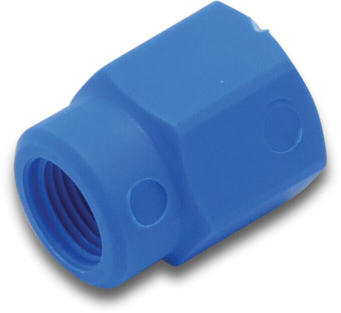 Tefen Reducing socket PA glass fibre reinforced 1/2" x 1/4" female thread 14bar blue