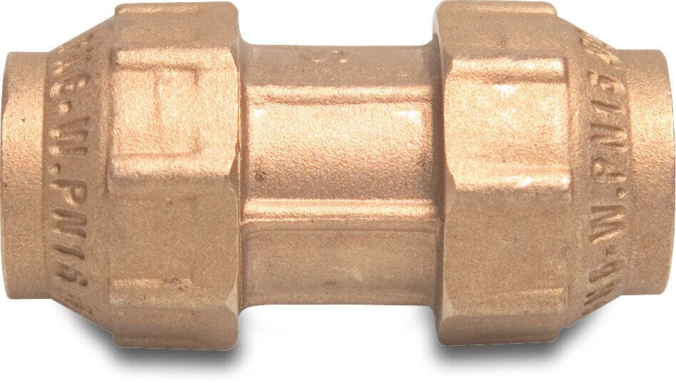 Socket brass 32 mm compression 16bar DVGW