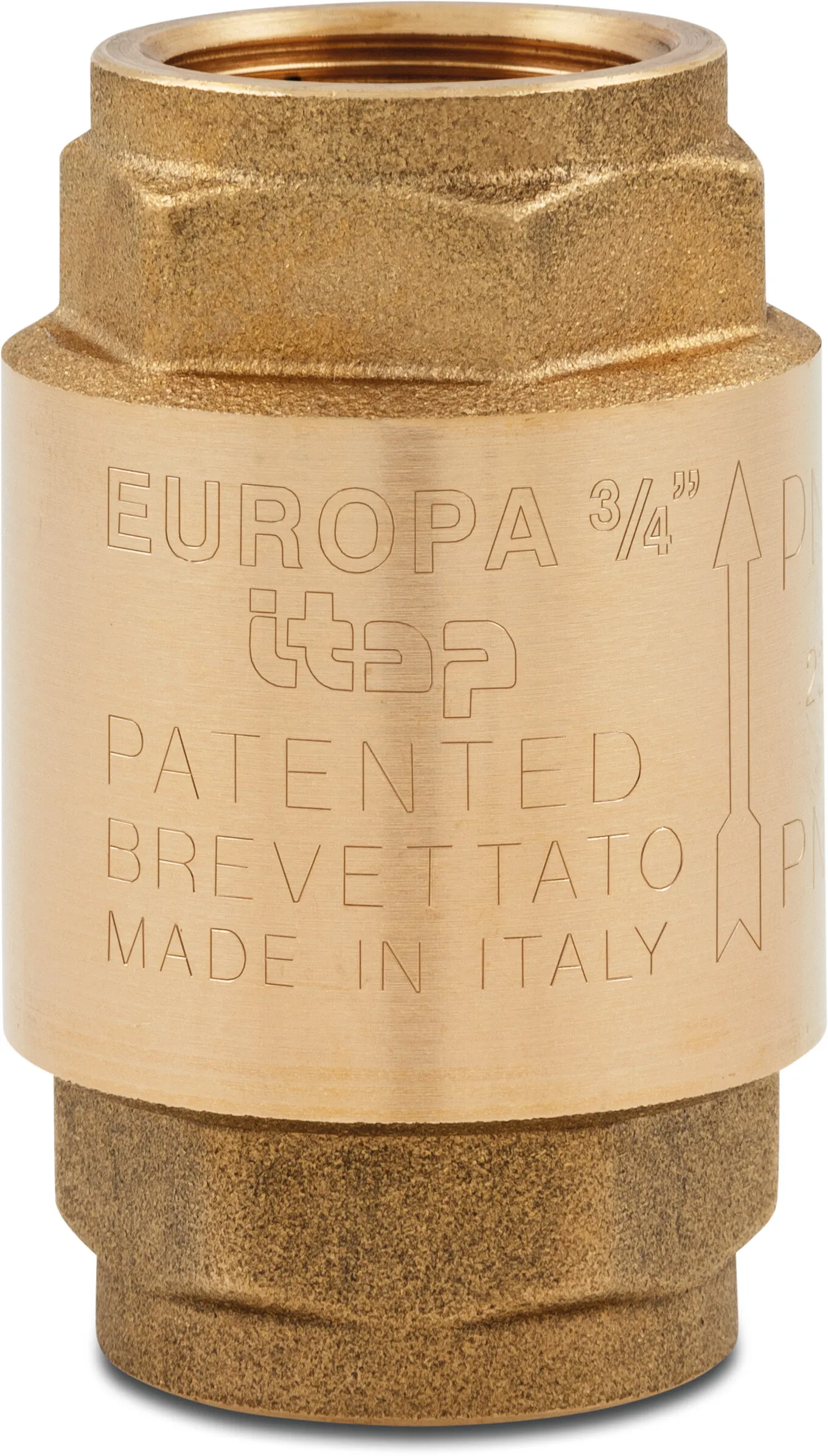Itap Non return valve brass 4" female thread 12bar DN100 type Europa 100