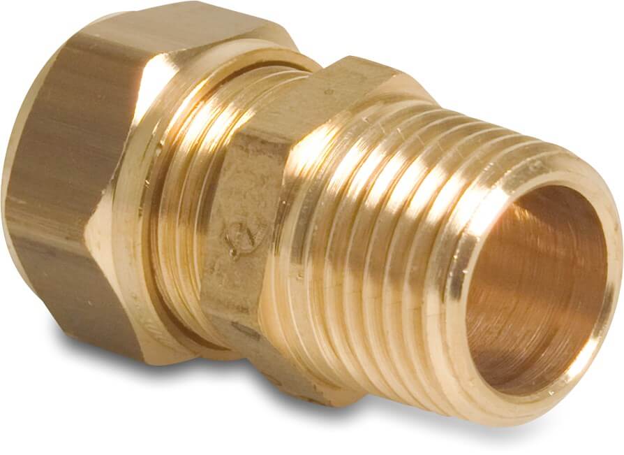 Bonfix Adaptor bush brass 10 mm x 3/8" compression x male thread KIWA/GASTEC