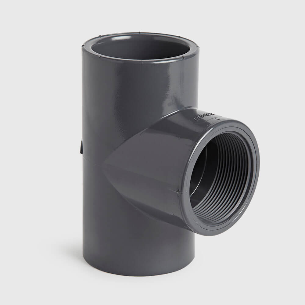 Comer Adaptor T-piece 90° PVC-U 20 mm x 1/2" x 20 mm glue socket x female thread x glue socket
