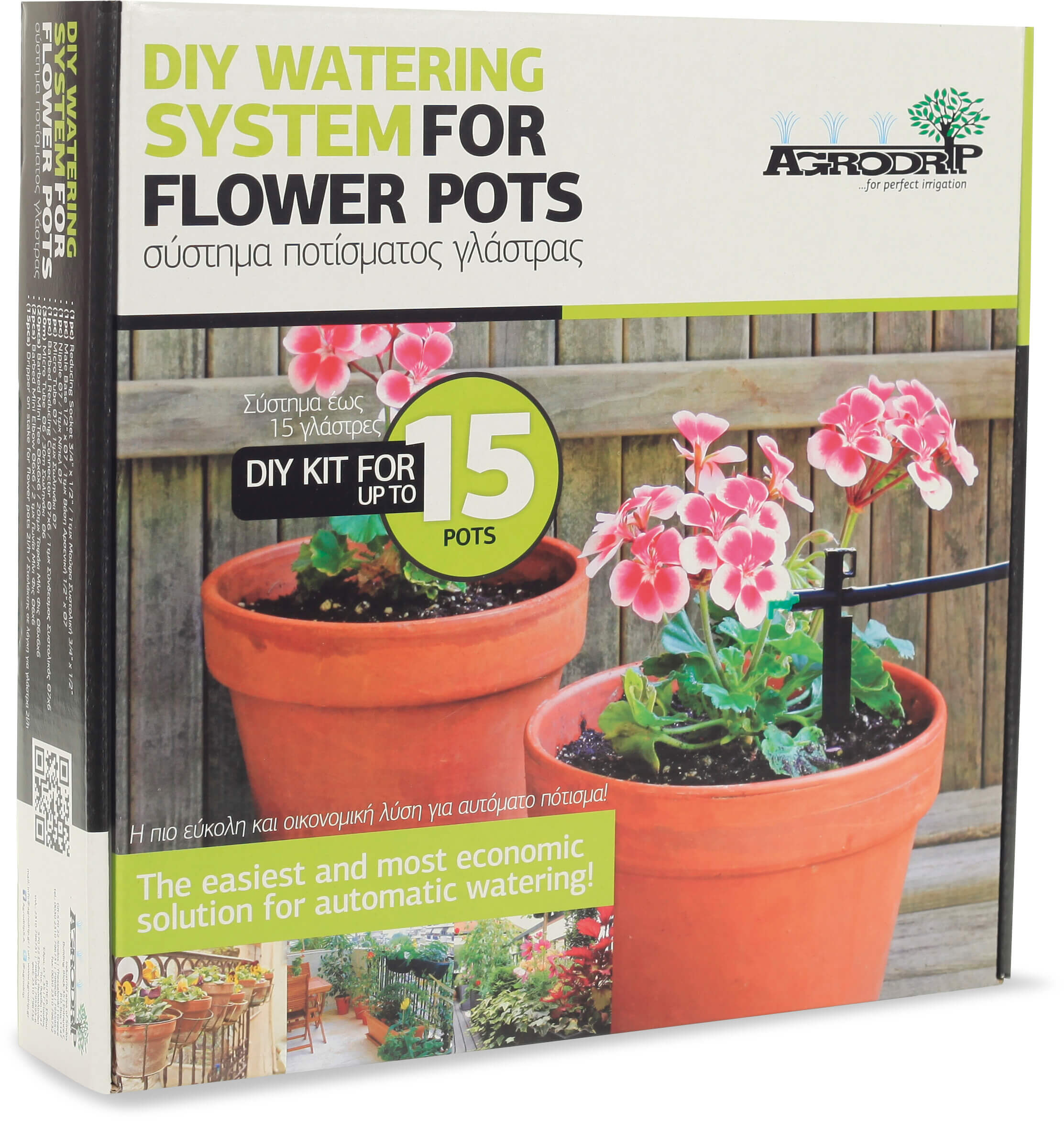 Agrodrip DIY vandingssystem til op til 15 blomsterkrukker