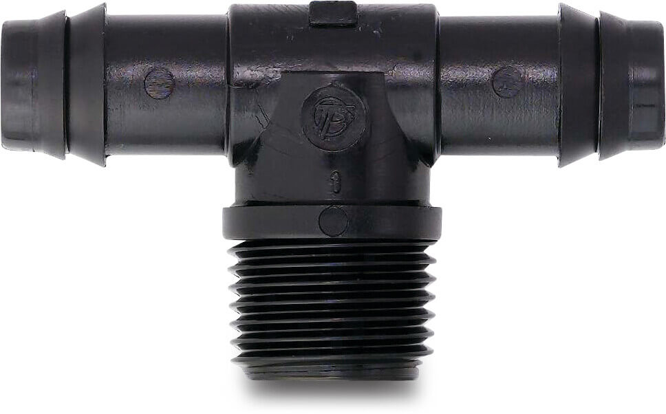 Tavlit T-piece 90° PP 20 mm x 3/4" x 20 mm barbed x male thread x barbed 8bar
