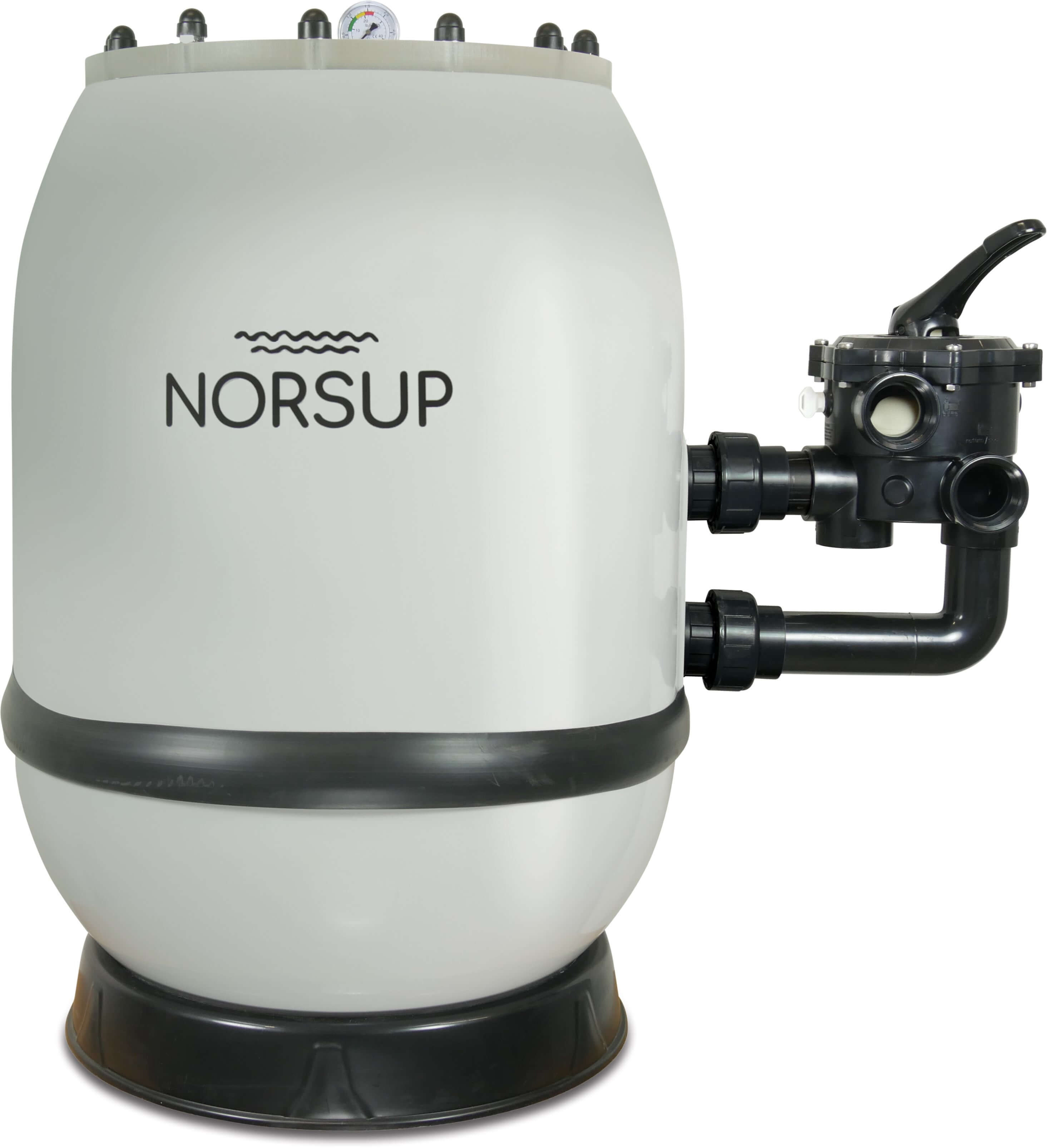 Norsup Sand filter fibreglass reinforced polyester 63 mm glue socket 3bar grey type Supra 750 SM