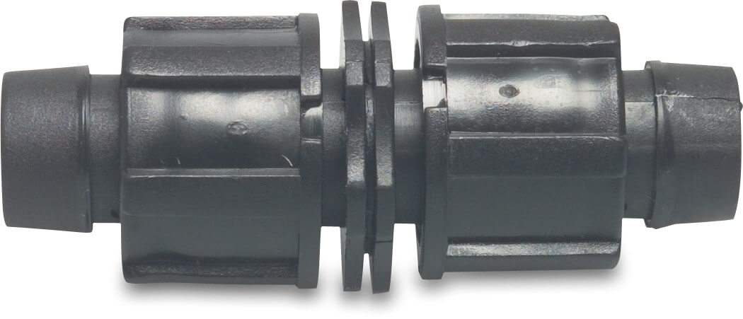 Straight connector PP 17 mm tape black