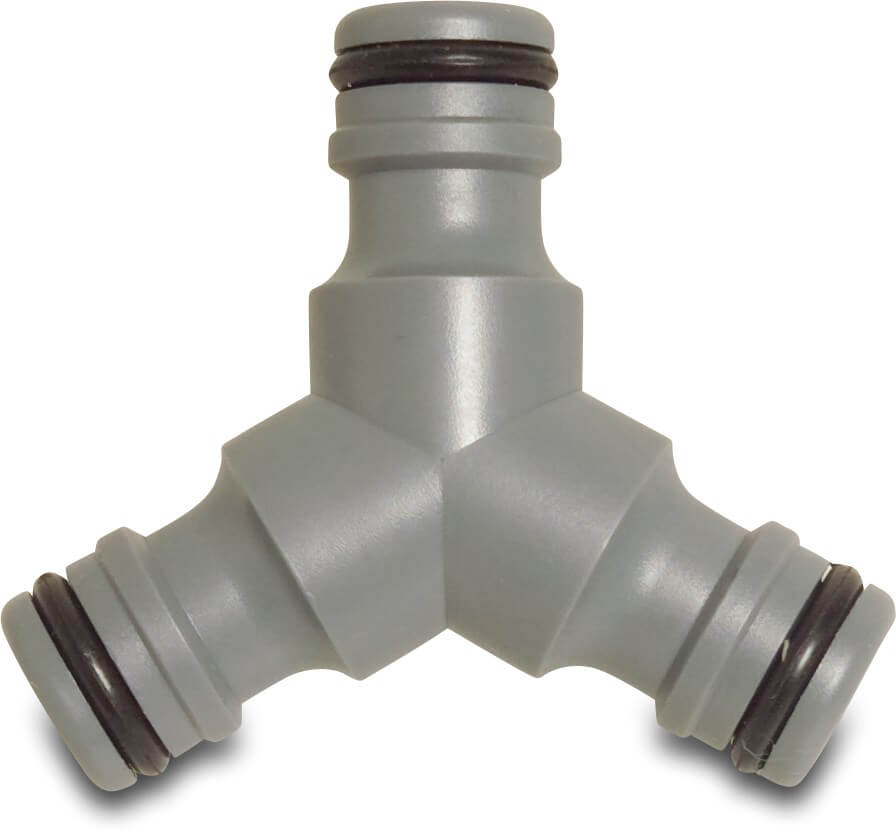 Hydro-Fit 3-weg koppeling PVC-U mannelijk klik grijs type blister