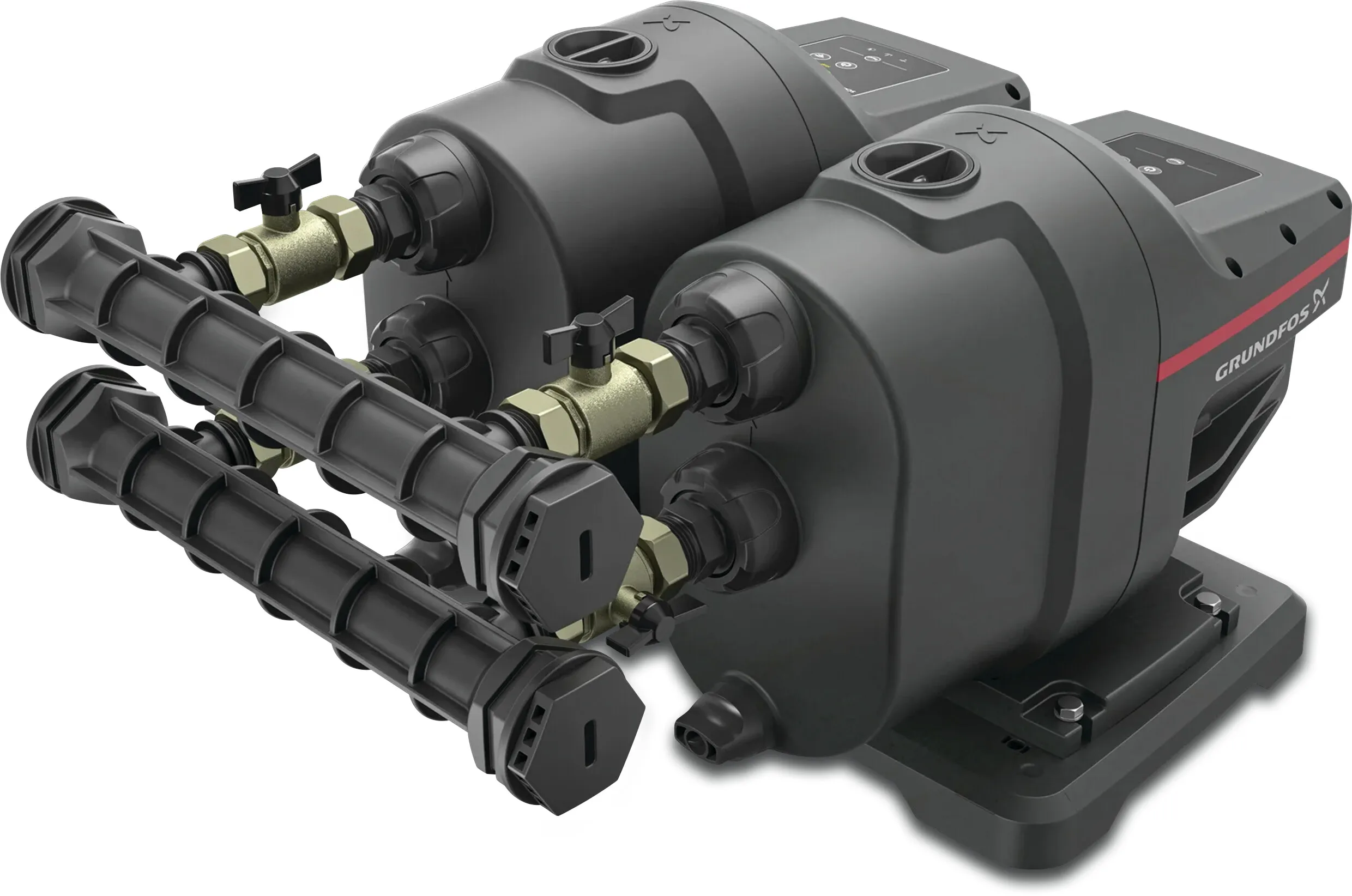 Grundfos Dubbele drukverhogingspomp kunststof 1" buitendraad 5.38A 230VAC type Scala1 5-55