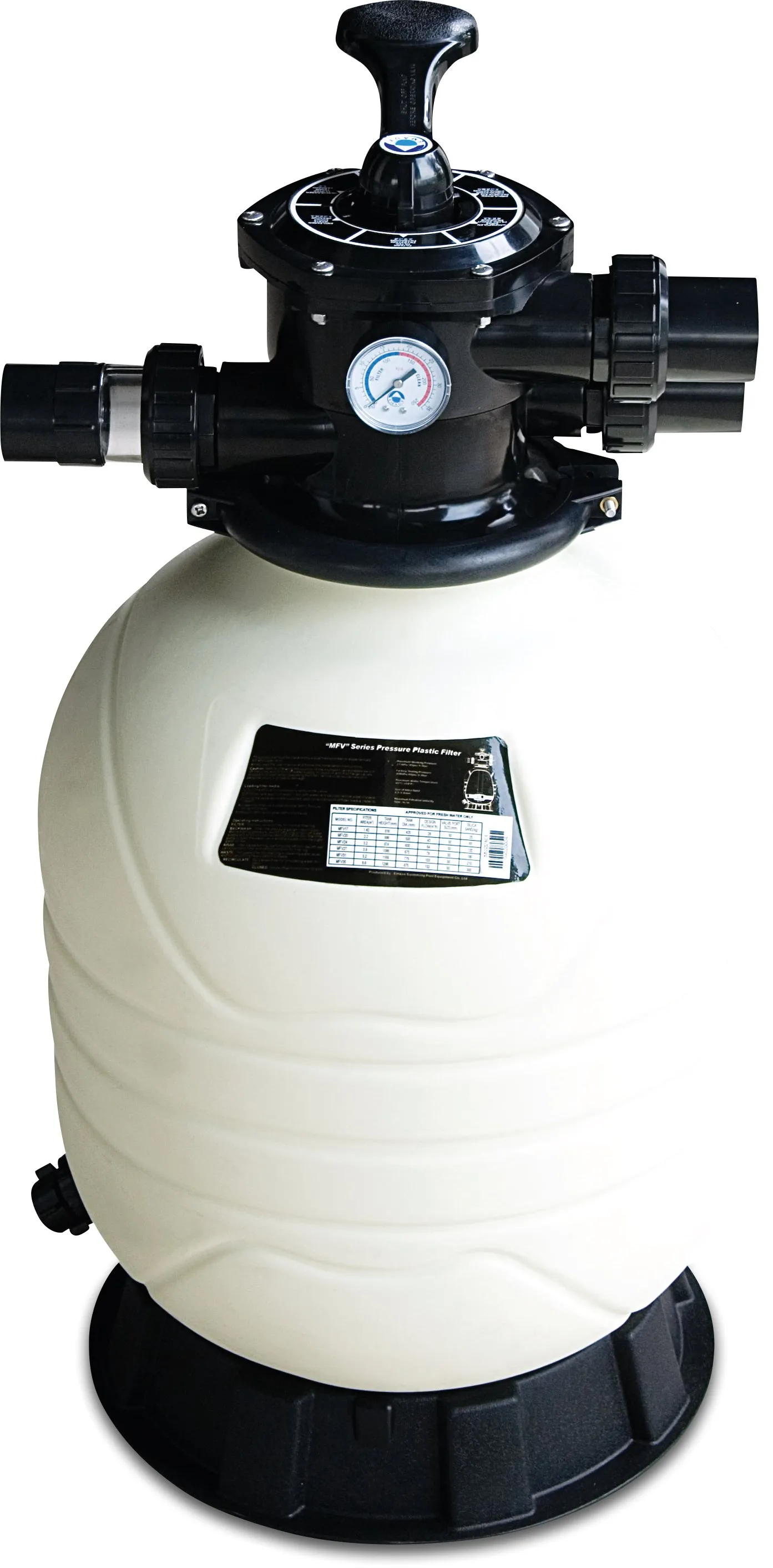 Flotide Sand filter HDPE 50 mm / 1 1/2" metric/imperial glue socket 2,8bar white type MFV17