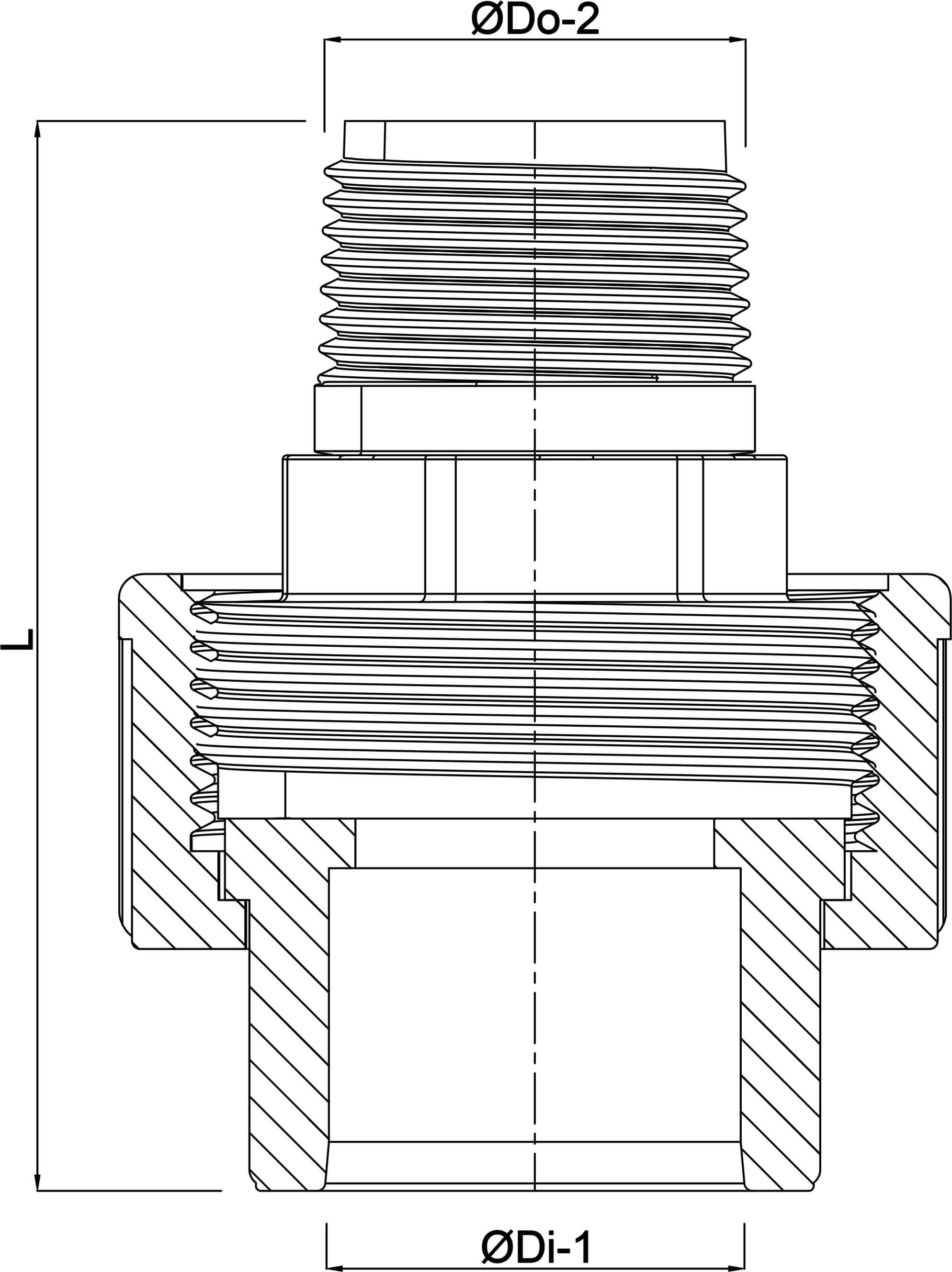Profec Koppeling PVC-U 75 mm x 2 1/2" lijmmof x buitendraad 10bar DN65 grijs