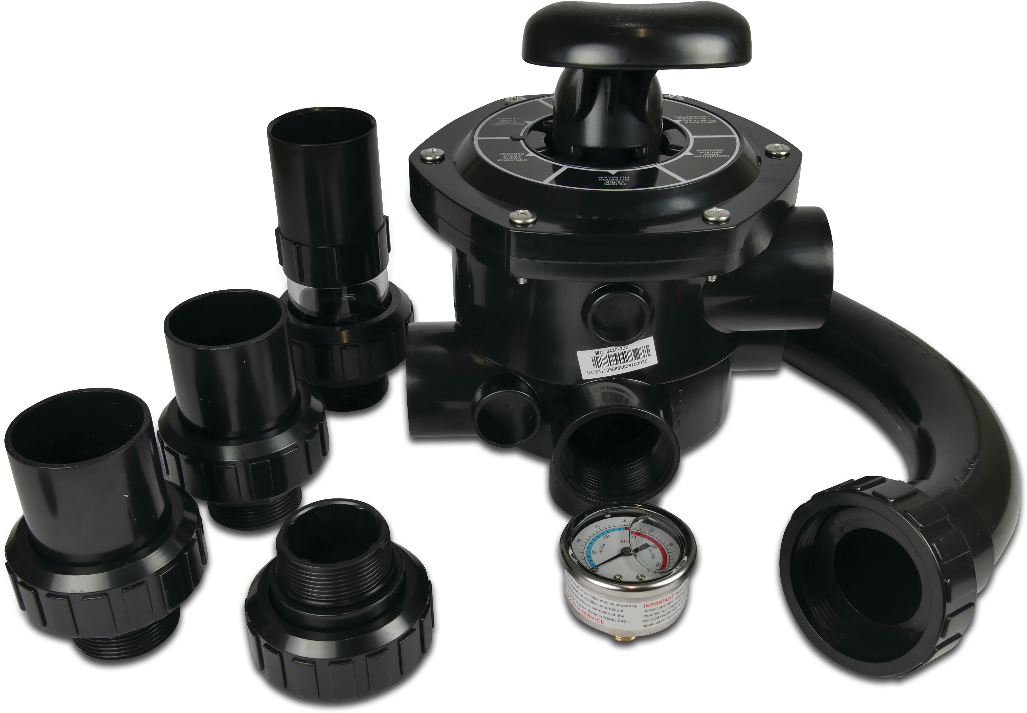 Flotide Multiport ventil, Flotide 6-vägs ventil + rör kit