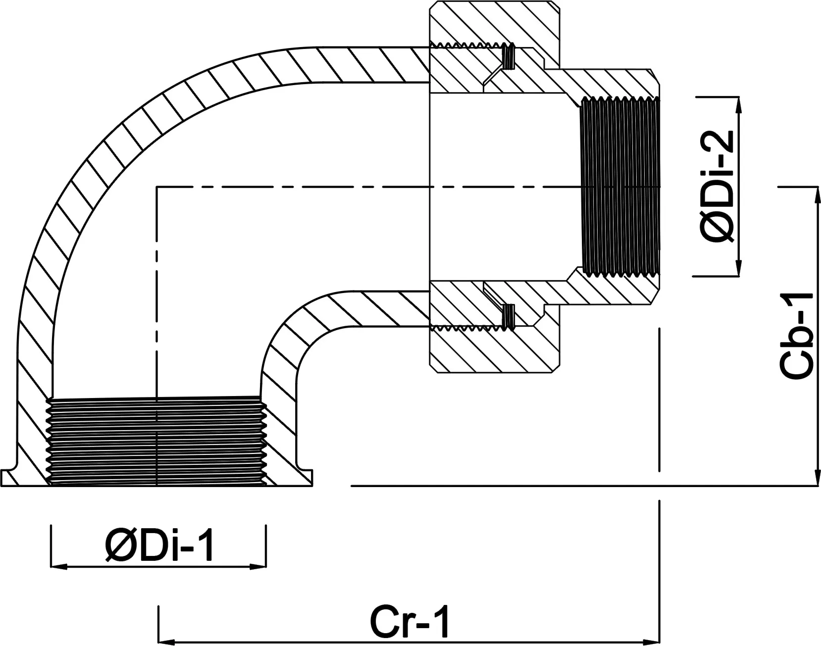 Profec Nr. 96 Winkelverschraubung 90° Gusseisen Verzinkt 1 1/4" Innengewinde 25bar DVGW Typ Konisch
