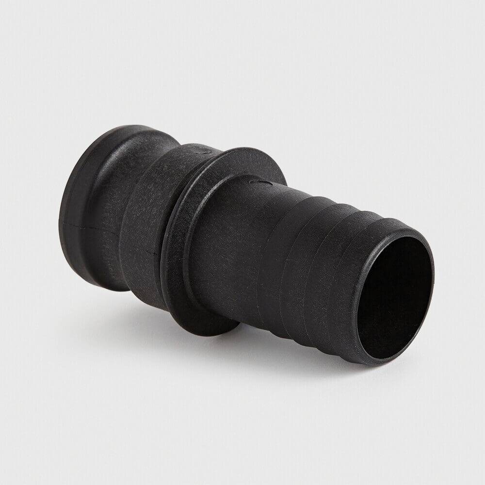 Quick coupler PP 3/4" x 19 mm male part Camlock x hose tail 7,5bar black type Camlock E