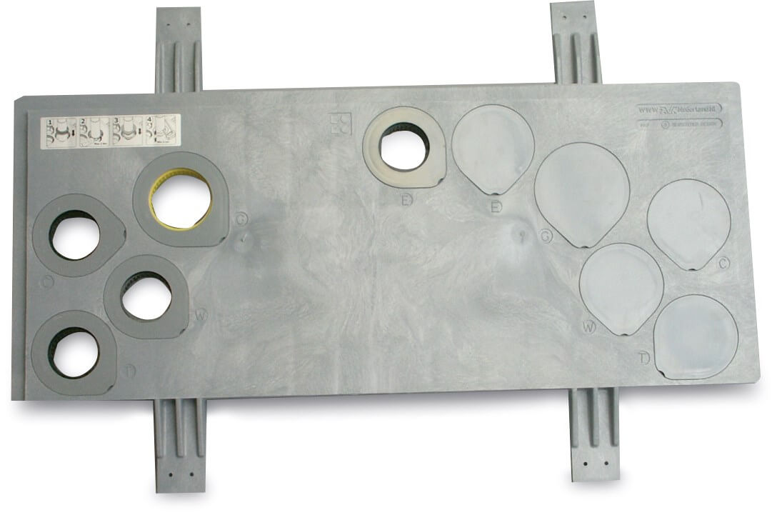 Meter cabinet floor plate HDPE grey KOMO type Standard, gas