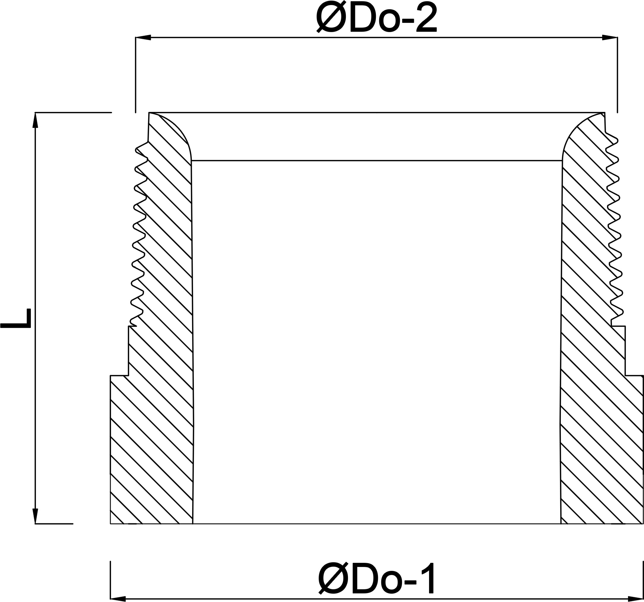 Weld nipple steel 5" x 139,7 mm male thread x butt welding 15cm