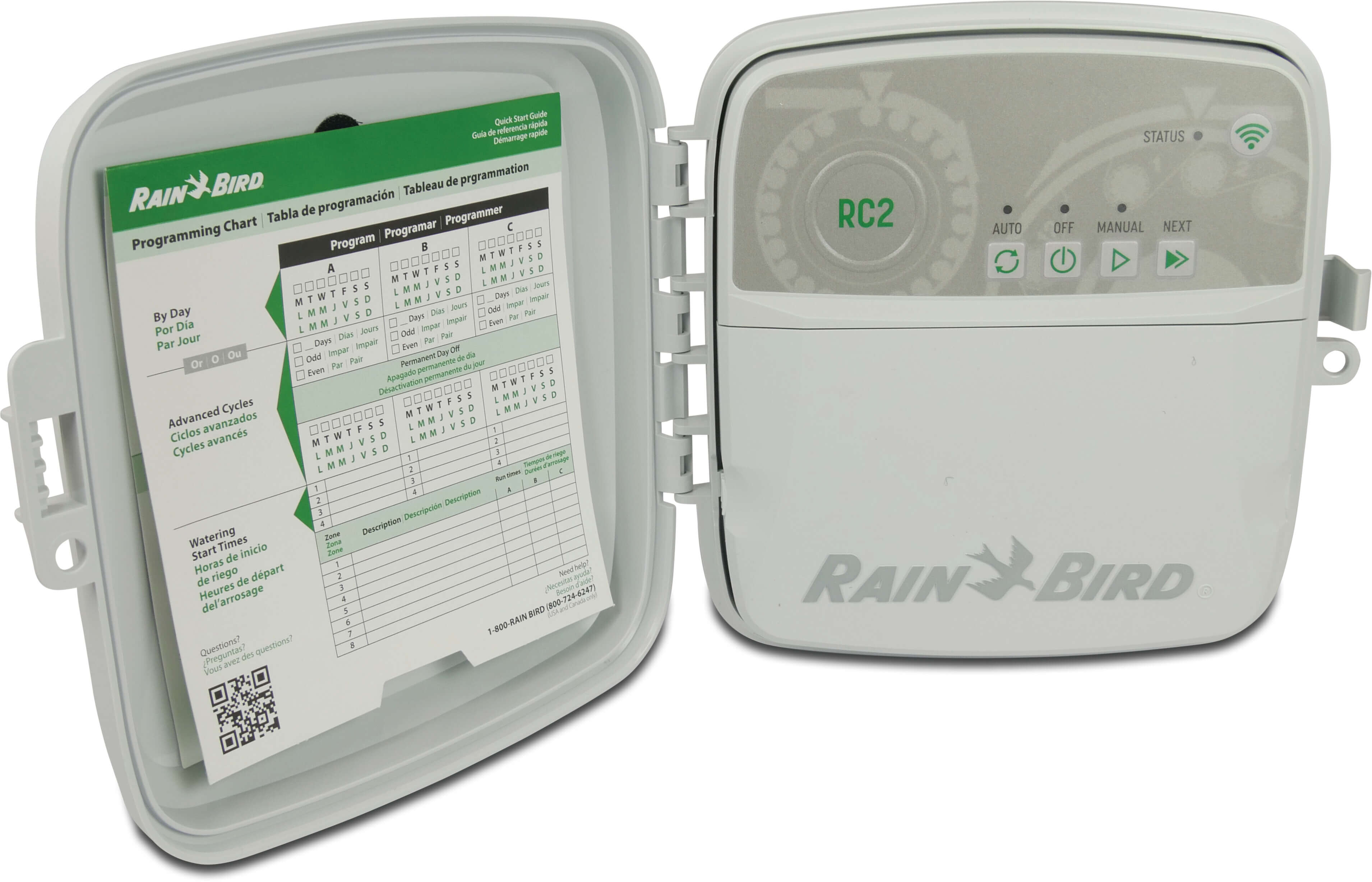 Rain Bird Steuergerät 24VAC Weiß Typ RC2 Wi-Fi kompatibel 8 Stationen