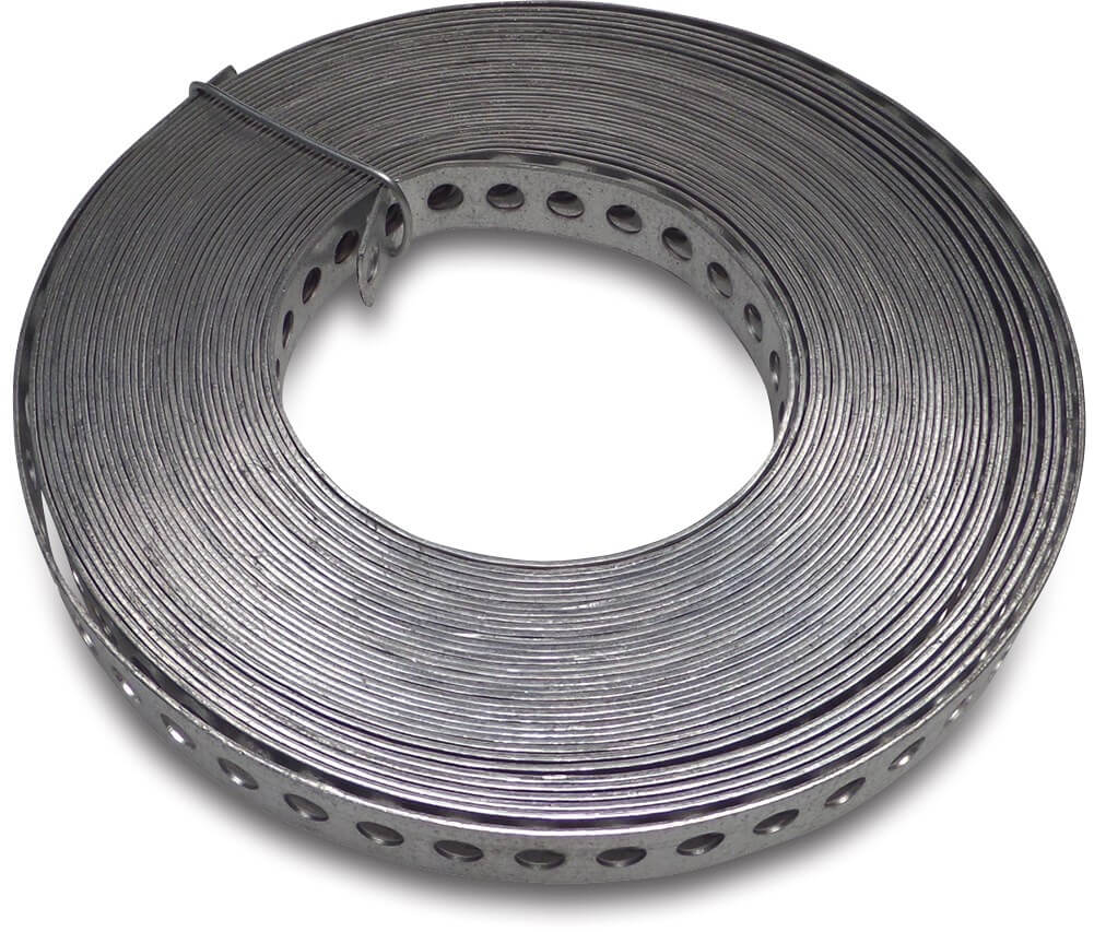 Bevestigingsband staal gegalvaniseerd 12 mm x 1 mm 10m