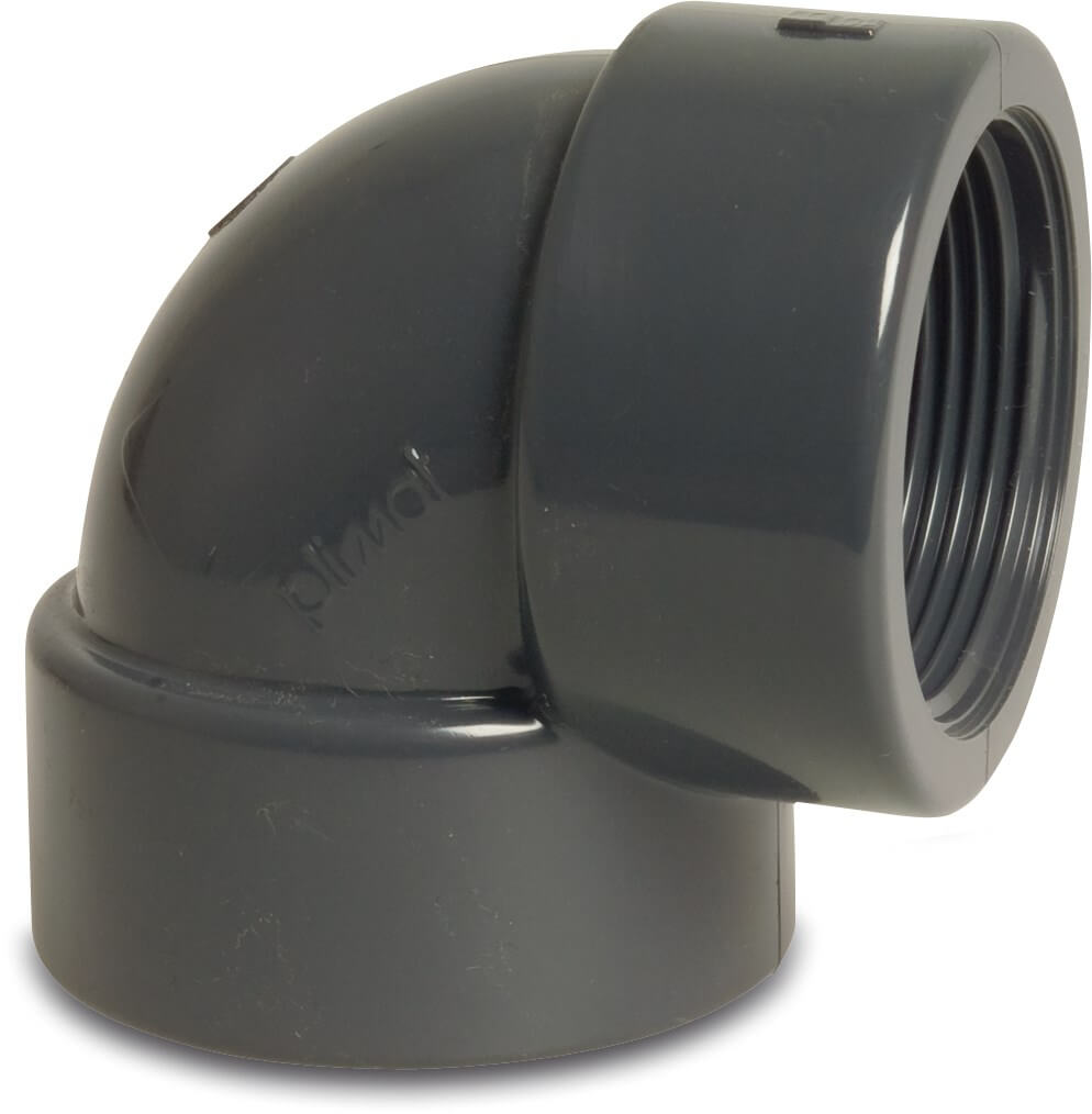 Profec Adaptor elbow 90° PVC-U 16 mm x 3/8" glue socket x female thread 10bar grey